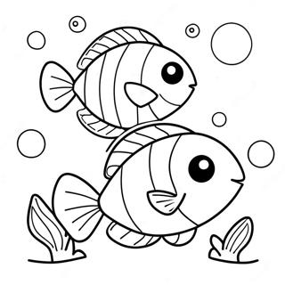 Cute Pisces Fish Coloring Page 22604-18313