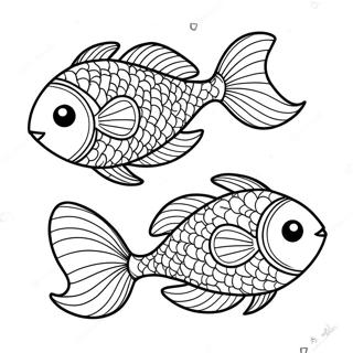 Cute Pisces Fish Coloring Page 22604-18315