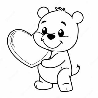 Winnie The Pooh Holding A Big Heart Coloring Page 22623-18326