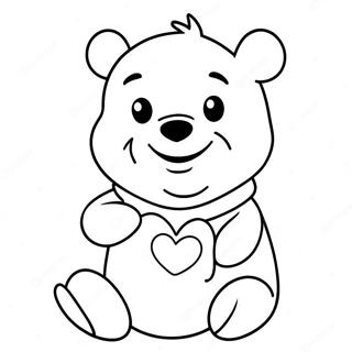 Winnie The Pooh Holding A Big Heart Coloring Page 22623-18327