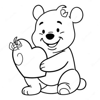 Winnie The Pooh Holding A Big Heart Coloring Page 22623-18328