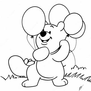 Winnie The Pooh Holding A Heart Coloring Pages