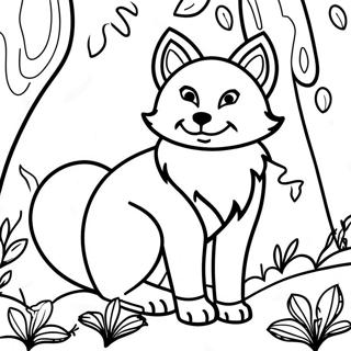 Realistic Fox In A Forest Coloring Page 22653-18350