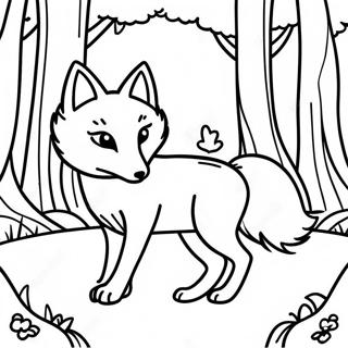 Realistic Fox In A Forest Coloring Page 22653-18351