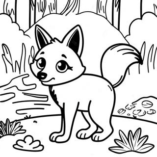 Realistic Fox In A Forest Coloring Page 22653-18352