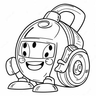 Funny Vacuum With Smiling Face Coloring Page 22724-18405