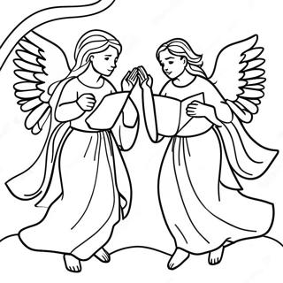 Angelic Beings In Revelation Coloring Page 22734-18415