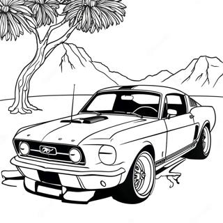 Ford Mustang Classic Sports Car Coloring Page 22753-18432