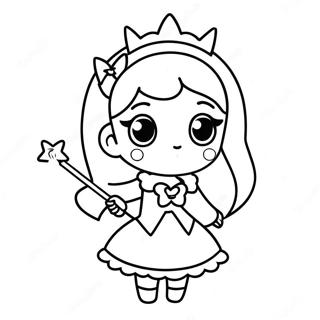 Cute Anime Princess With A Magical Wand Coloring Page 22764-18437