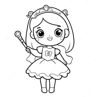 Cute Anime Princess With A Magical Wand Coloring Page 22764-18438