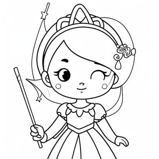 Cute Anime Princess With A Magical Wand Coloring Page 22764-18440