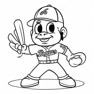 Braves Mascot In Action Coloring Page 22804-18474