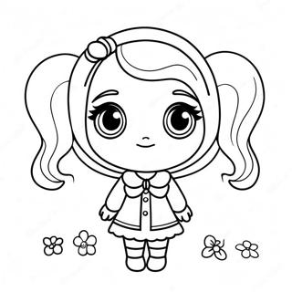 Kawaii Girl With Big Eyes Coloring Page 2281-1934