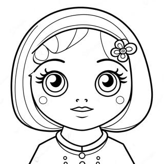 Kawaii Girl With Big Eyes Coloring Page 2281-1935