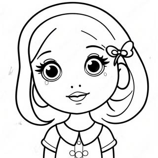 Kawaii Girl With Big Eyes Coloring Page 2281-1936