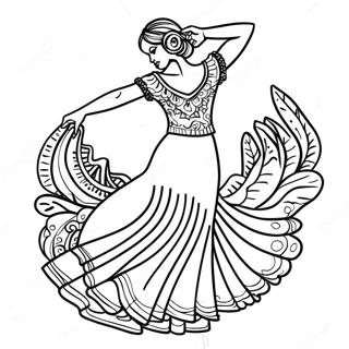 Colorful Flamenco Dancer Coloring Page 22834-18495