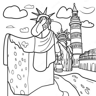 Colorful World Landmarks Coloring Page 22844-18501