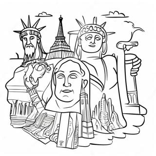 Colorful World Landmarks Coloring Page 22844-18503