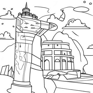 Colorful World Landmarks Coloring Page 22844-18504