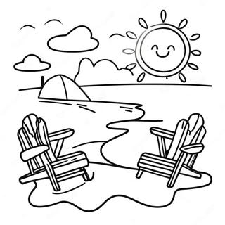 Sunny Beach Day Coloring Page For Kids 22874-18525