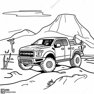 Ford Raptor In A Desert Scene Coloring Page 22884-18533