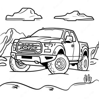 Ford Raptor In A Desert Scene Coloring Page 22884-18534