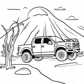 Ford Raptor In A Desert Scene Coloring Page 22884-18535