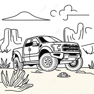 Ford Raptor In A Desert Scene Coloring Page 22884-18536