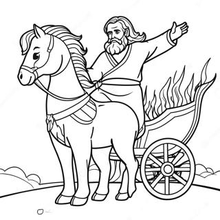 Elijah With Fiery Chariot Coloring Page 22894-18544