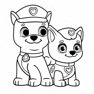 Paw Patrol Valentines Day Coloring Pages