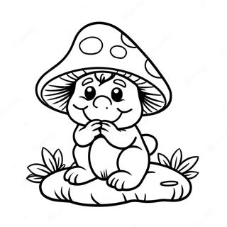 Mushroom Gnome Sitting On A Toadstool Coloring Page 22953-18590