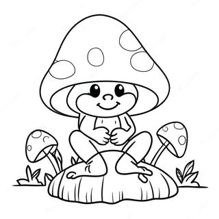 Mushroom Gnome Sitting On A Toadstool Coloring Page 22953-18591