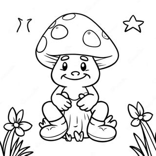 Mushroom Gnome Sitting On A Toadstool Coloring Page 22953-18592