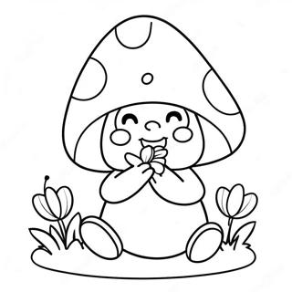 Mushroom Gnome Coloring Pages