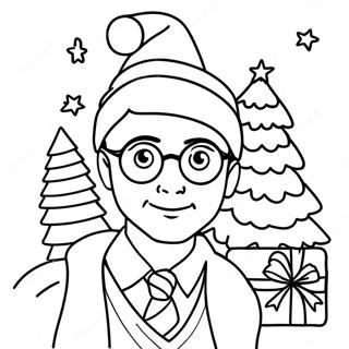 Harry Potter Christmas Coloring Page 22973-18602