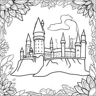 Festive Hogwarts Castle Coloring Page 22974-18605