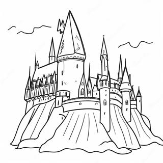 Festive Hogwarts Castle Coloring Page 22974-18607