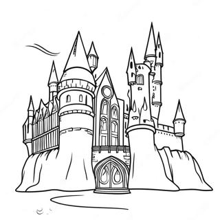 Festive Hogwarts Castle Coloring Page 22974-18608