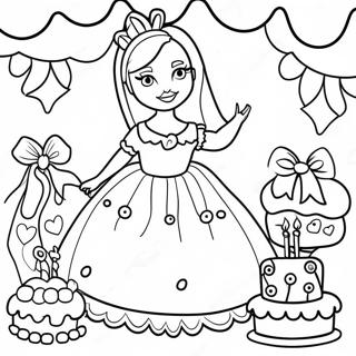 Barbie Birthday Party Coloring Page 22993-18620