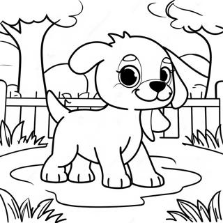 Realistic Puppy Playing In The Park Coloring Page 2301-1946