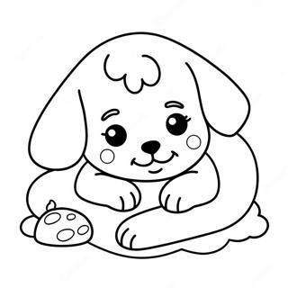 Cute Realistic Puppy Sleeping Coloring Page 2302-1962