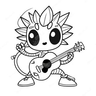 Cool Spider Punk With Guitar Coloring Page 23054-18669