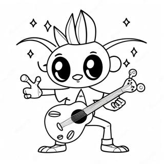 Cool Spider Punk With Guitar Coloring Page 23054-18670