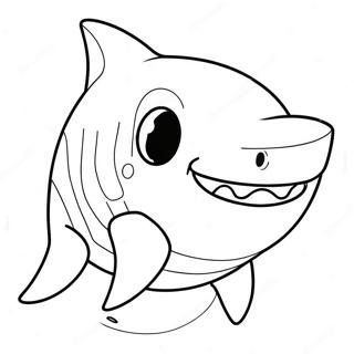 Cute Cartoon Shark Coloring Page 23104-18706