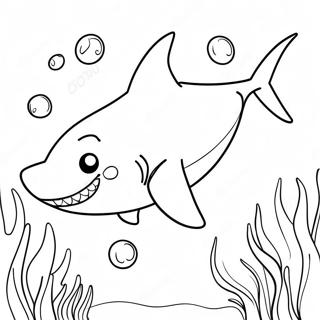 Cute Cartoon Shark Coloring Page 23104-18707