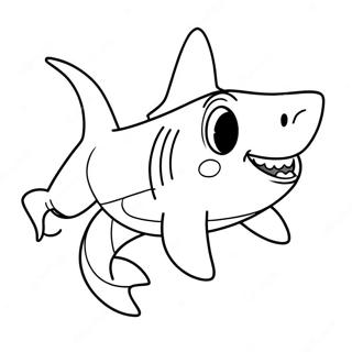 Cute Cartoon Shark Coloring Page 23104-18708