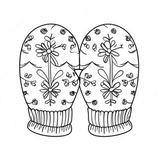 Fluffy Winter Mittens Coloring Page 23124-18724