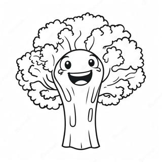 Happy Broccoli Character Coloring Page 23134-18741