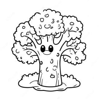 Happy Broccoli Character Coloring Page 23134-18743