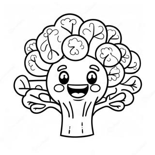 Happy Broccoli Character Coloring Page 23134-18744